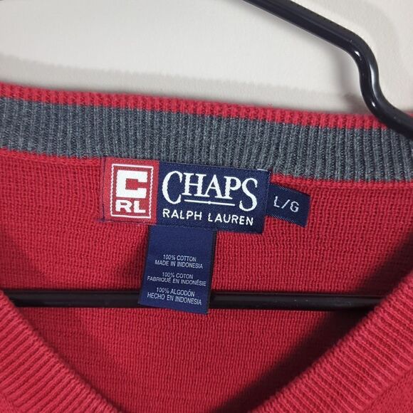 Chaps Ralph Lauren vnack cotton sweater pullover unisex large - Picture 3 of 7